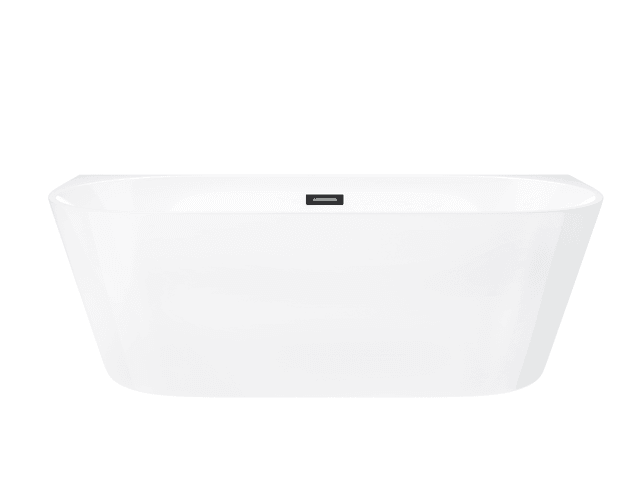 Wanna przyścienna wolnostojąca Corsan MONO 160 x 75 cm Korek klik-klak Czarny