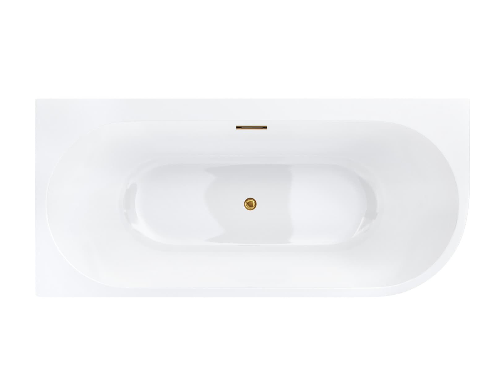 Wanna wolnostojąca narożna Corsan INTERO 170 x 80 z szeroką krawędzią Montaż lewostronny Korek klik-klak Złoty