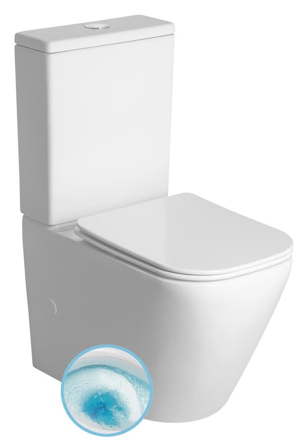 IMALA kompakt WC, Vortex Rimless, odpływ poziomy/pionowy, biały