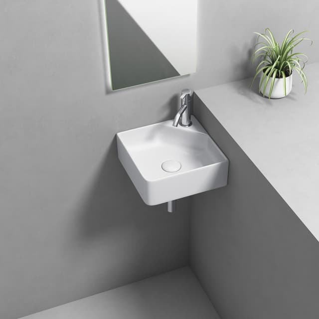NEXA umywalka ceramiczna narożna 30x30cm, biały
