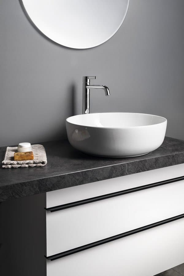 RONDEA umywalka ceramiczna nablatowa średnica 41cm, biały