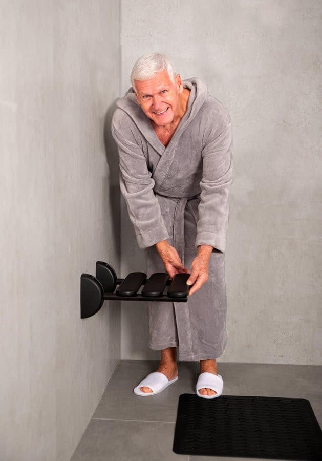 HANDICAP siedzisko prysznicowe składane, 36x25cm, czarny