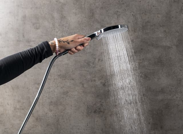 Słuchawka prysznicowa z masażem, 3 tryby, silikonowe dysze, średnica 120mm, ABS/jaśne złoto mat