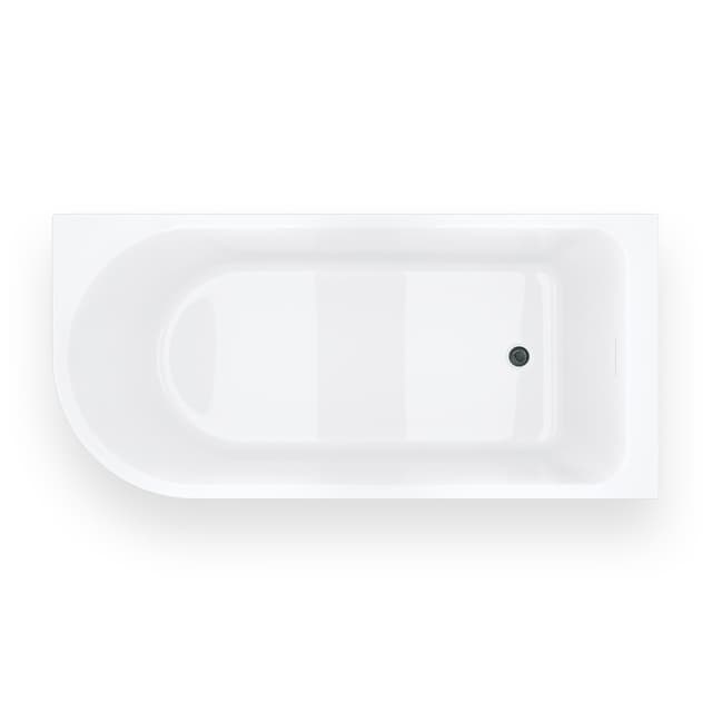 Wanna narożna INVELIA V220LPGM 160x75 cm Montaż prawostronny Przelew szczelinowy Korek klik klak Gunmetal