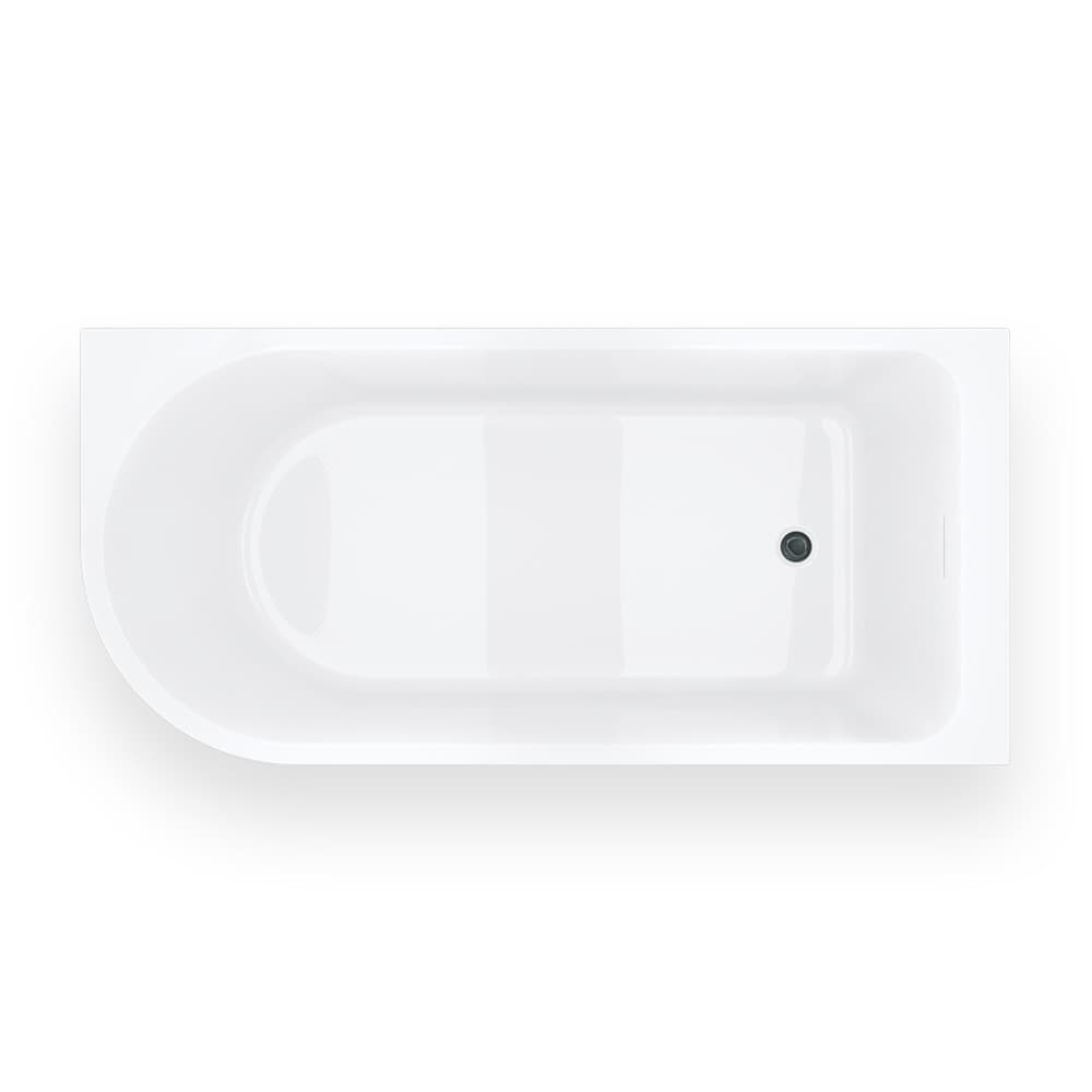 Wanna narożna INVELIA V220XLPGM 170x80 cm Montaż prawostronny Przelew szczelinowy Korek klik klak Gunmetal