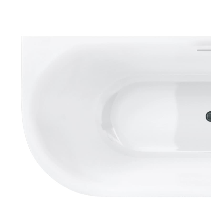 Wanna narożna INTERO V230SPGM 140 cm Montaż prawostronny Przelew szczelinowy Korek klik klak Gunmetal