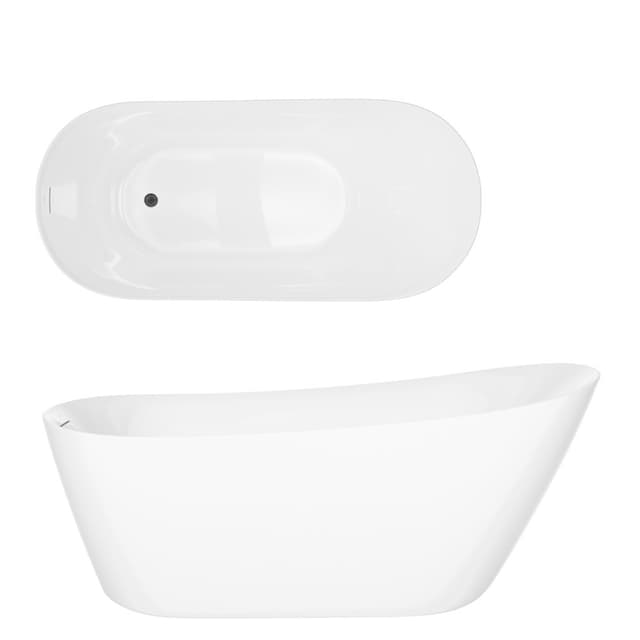 Wanna wolnostojąca ESTELLA II V038XLGM SLIM 170 cm Przelew szczelinowy Korek klik klak Gunmetal