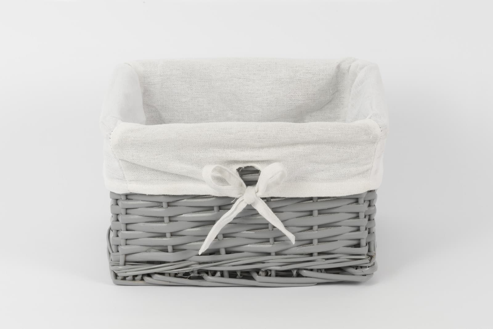 Koszyk wiklinowy Koszoplotka szary z wyściółką 25x22x15h