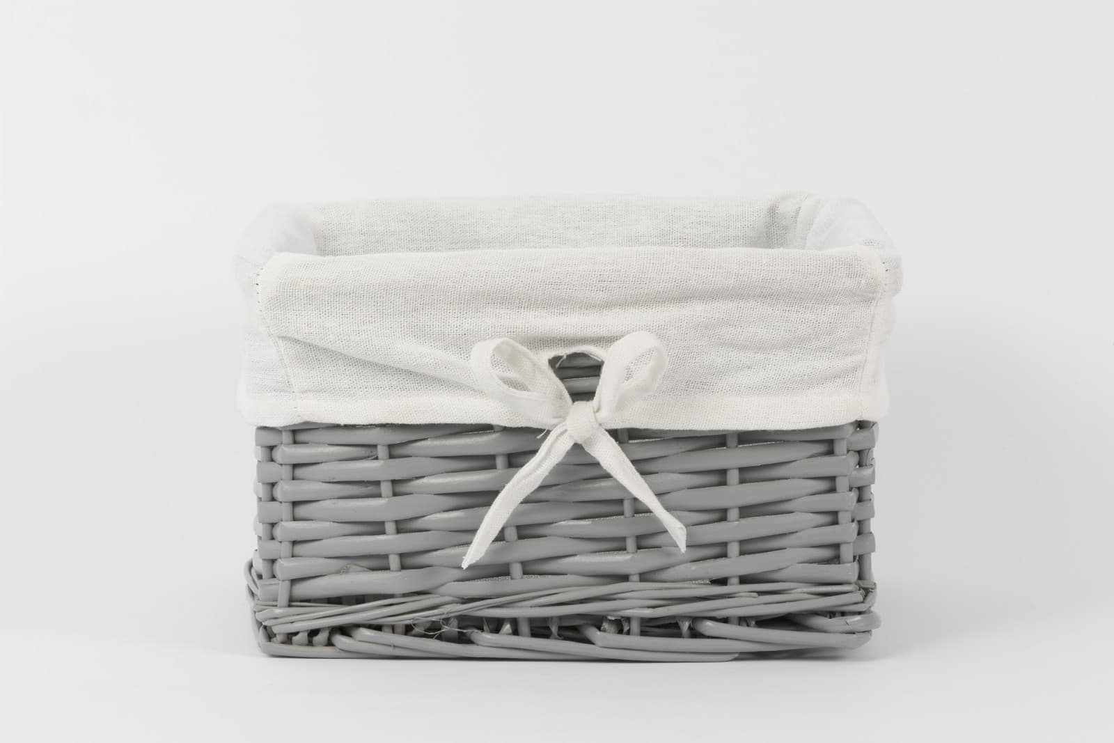 Koszyk wiklinowy Koszoplotka szary z wyściółką 25x22x15h