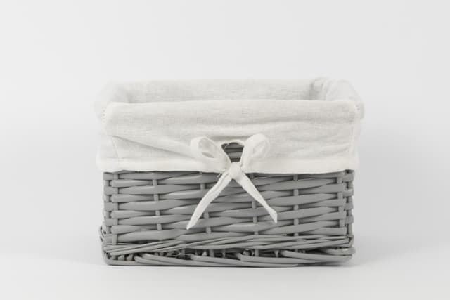 Koszyk wiklinowy Koszoplotka szary z wyściółką 25x22x15h