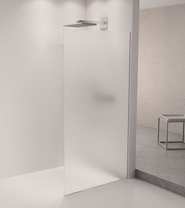 ARCHITEX zestaw do mocowania szkła podłoga-ściana-suft z listwą spadkową, 1615x2105mm, prawy, polerowany aluminium