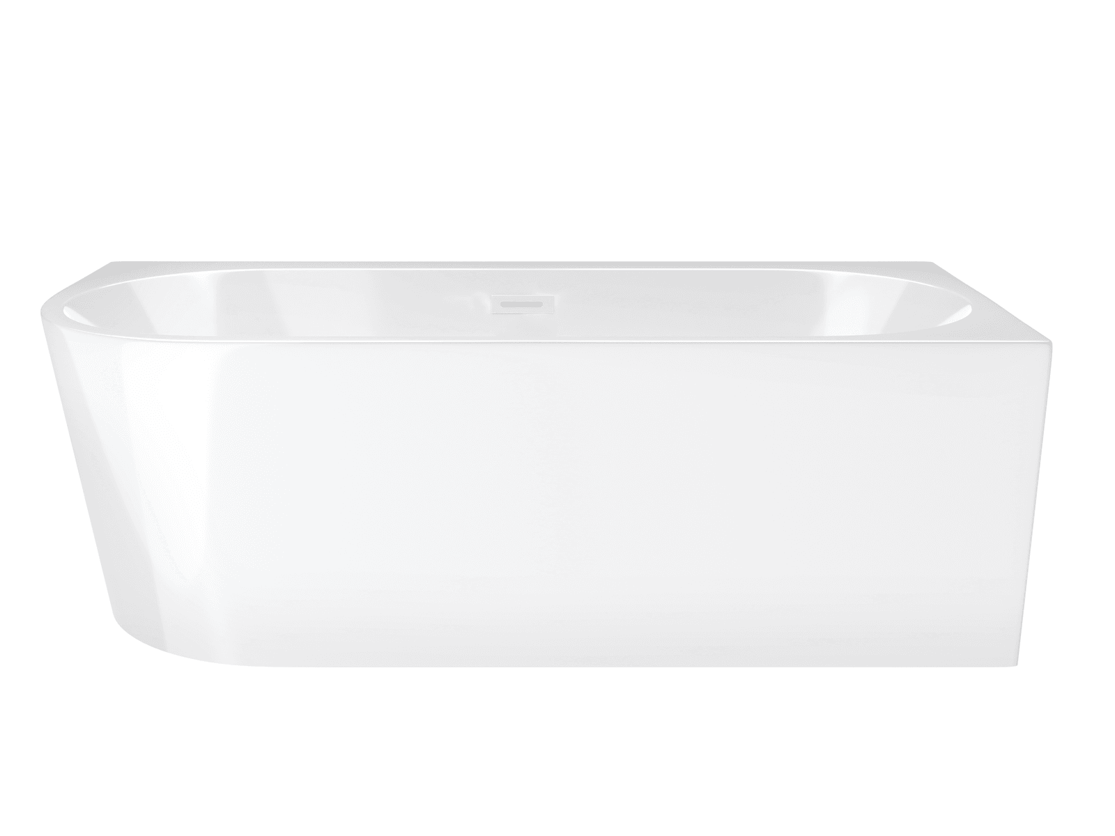 Wanna wolnostojąca narożna Corsan INTERO 170 x 80 z szeroką krawędzią Montaż prawostronny Korek klik-klak Biały