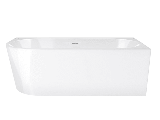 Wanna wolnostojąca narożna Corsan INTERO 170 x 80 z szeroką krawędzią Montaż prawostronny Korek klik-klak Biały