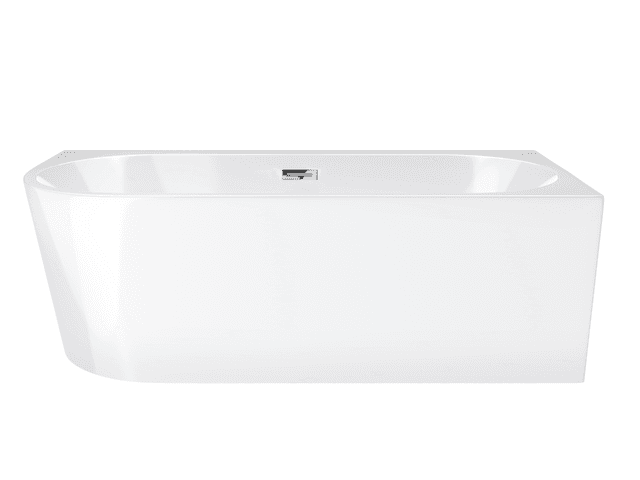 Wanna wolnostojąca narożna Corsan INTERO 170 x 80 z szeroką krawędzią Montaż prawostronny Korek klik-klak Chrom