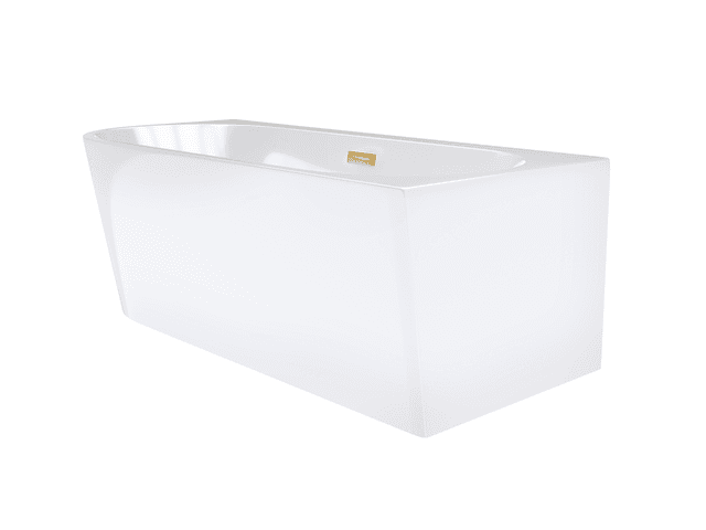 Wanna wolnostojąca narożna Corsan INTERO 170 x 80 z szeroką krawędzią Montaż prawostronny Korek klik-klak Złoty