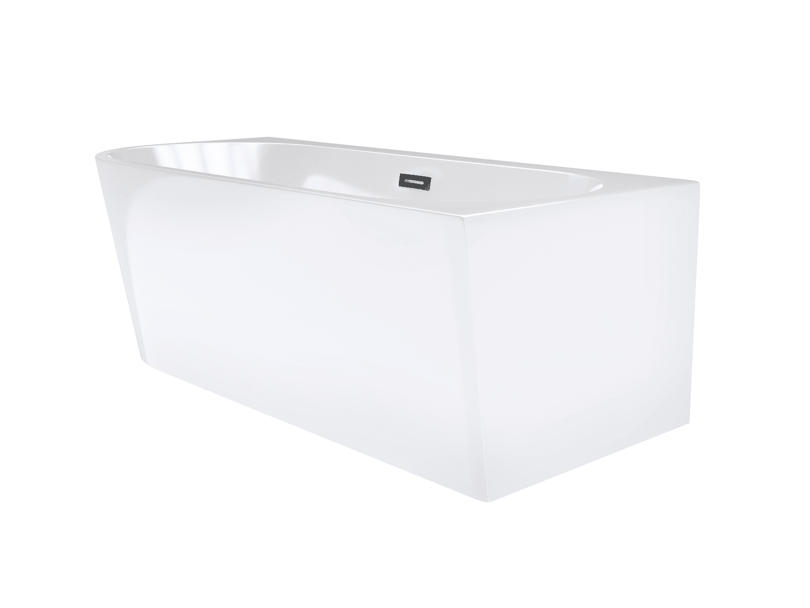 Wanna wolnostojąca narożna Corsan INTERO 170 x 80 z szeroką krawędzią Montaż prawostronny Korek klik-klak Grafit / GunMetal