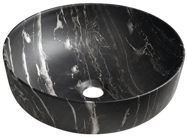 RONDEA umywalka ceramiczna nablatowa średnica 41cm, carnico marmor