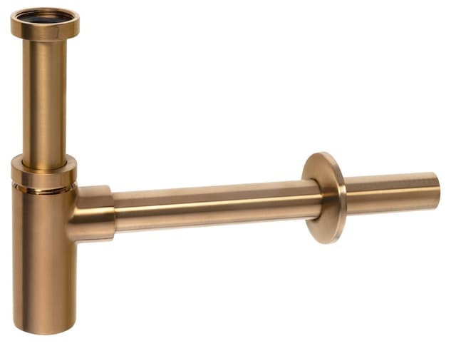 Syfon umywalkowy 5/4", odpływ 32mm, miedź szczotkowana