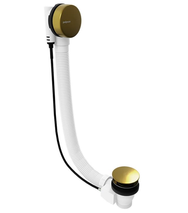 Zestaw odpływowy z korkiem automatycznym, długość 600mm, korek 72mm, czarny mat