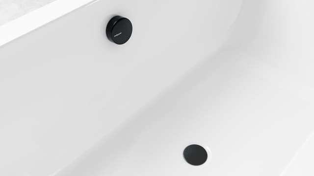 Zestaw odpływowy z korkiem automatycznym, długość 600mm, korek 72mm, czarny mat