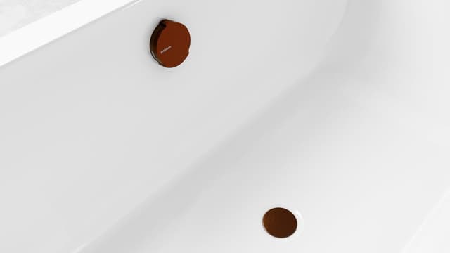 Zestaw odpływowy z napełnianiem, długość 600mm, korek automatyczny 72mm, czarny mat