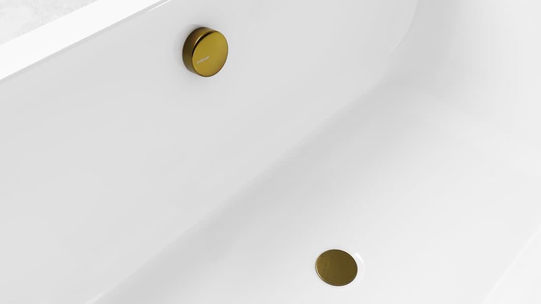 Zestaw odpływowy z korkiem automatycznym, długość 800mm, korek 72mm, czarny mat