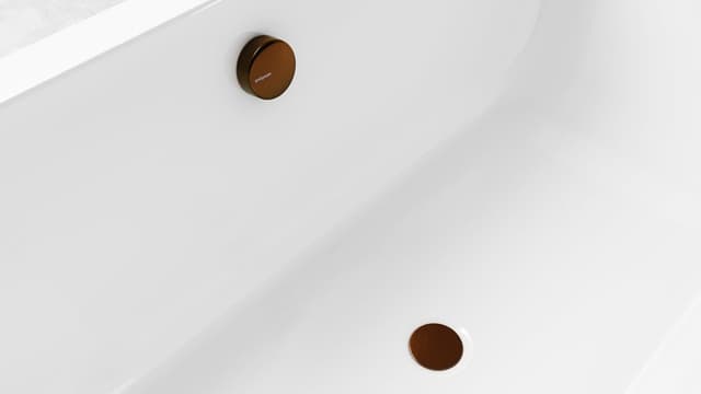 Zestaw odpływowy z korkiem automatycznym, długość 800mm, korek 72mm, czarny mat