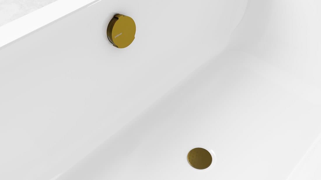 Zestaw odpływowy z napełnianiem, długość 1000mm, korek automatyczny 72mm, czarny mat