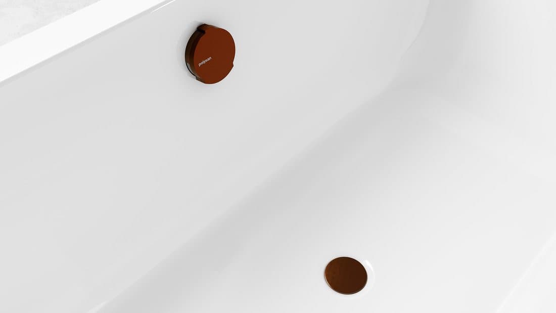 Zestaw odpływowy z napełnianiem, długość 1000mm, korek automatyczny 72mm, czarny mat