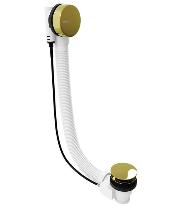 Zestaw odpływowy z korkiem automatycznym, długość 1200mm, korek 72mm, czarny mat