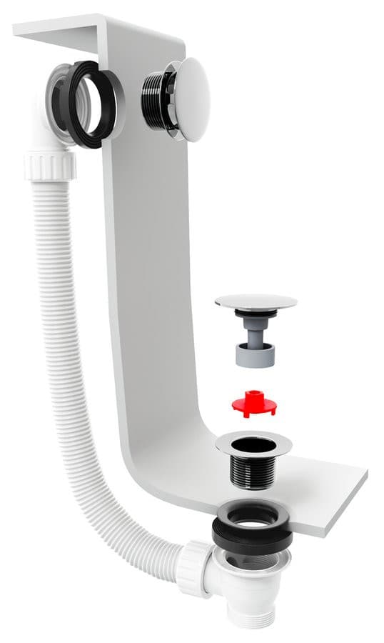 Zestaw odpływowy, klik-klak, długość 1200mm, korek 72mm, czarny mat