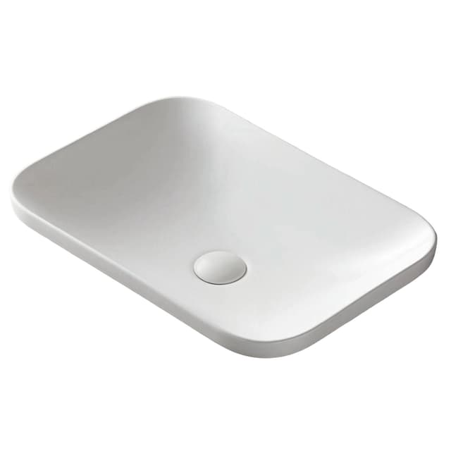 Umywalka wpuszczana w blat INTERO UC5672WH 430x380x140 mm z korkiem białym