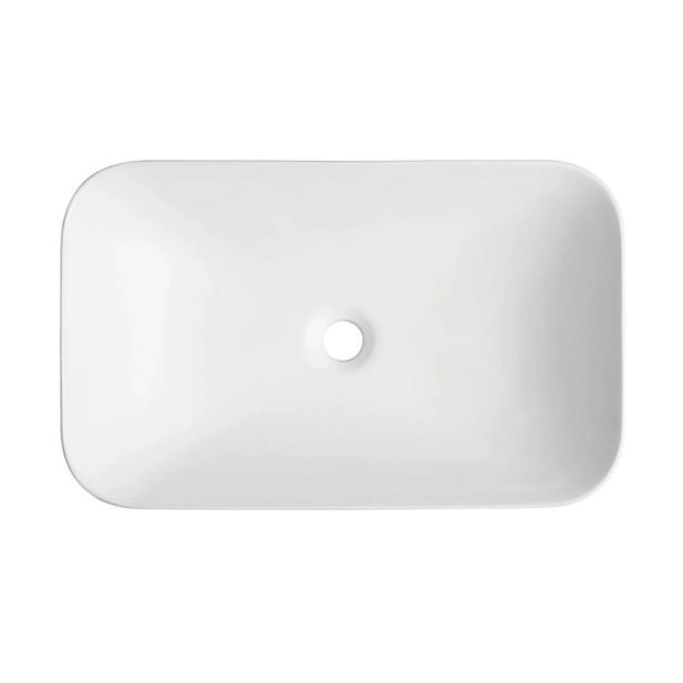 Umywalka wpuszczana w blat INTERO UC5672WH 430x380x140 mm z korkiem białym