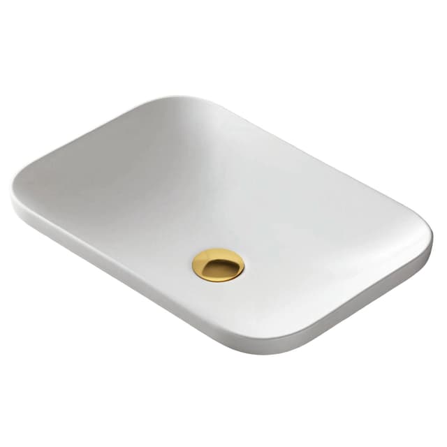 Umywalka wpuszczana w blat INTERO UC5672GL 430x380x140 mm z korkiem złotym