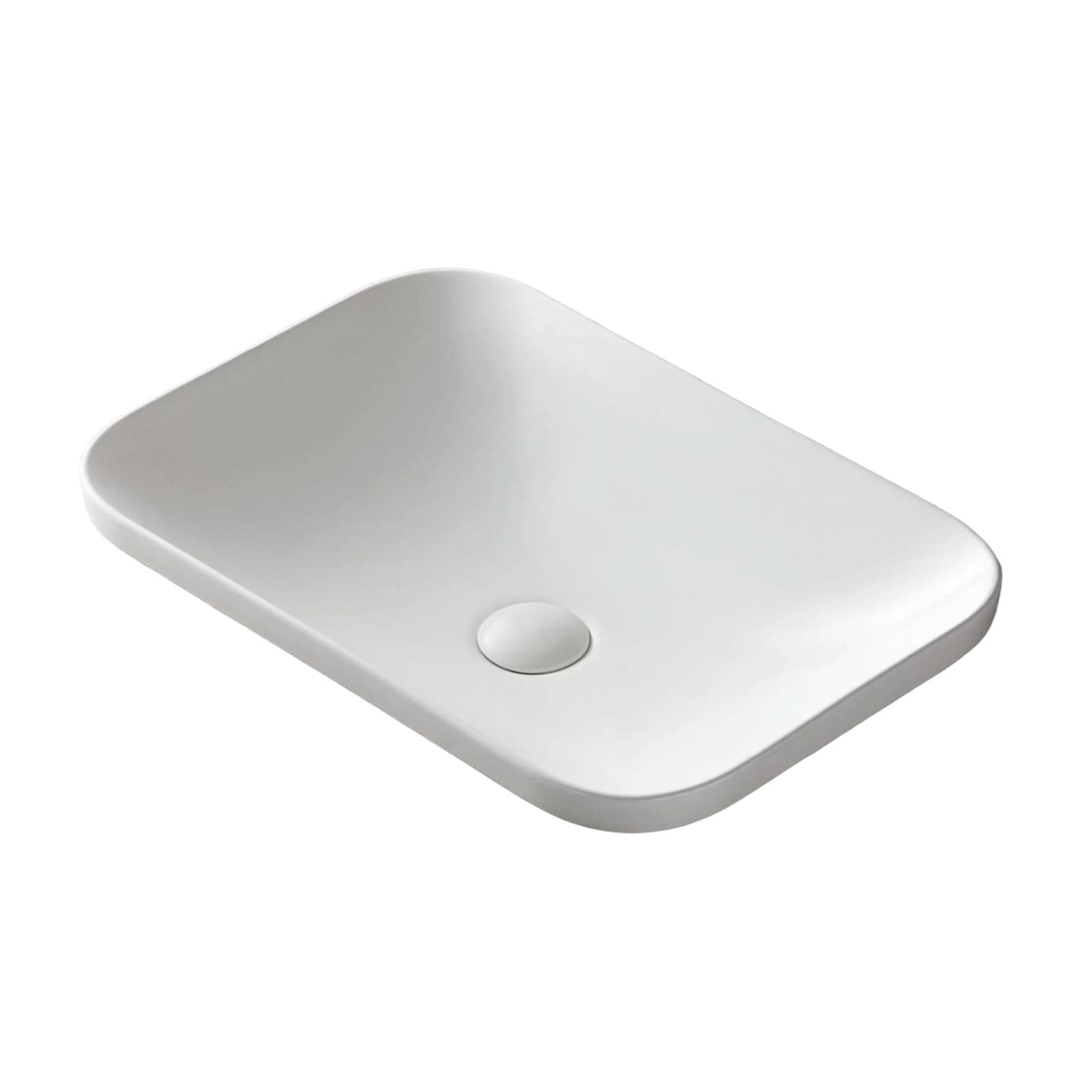 Umywalka wpuszczana w blat INTERO UC5689WH 530x370x155 mm z korkiem białym