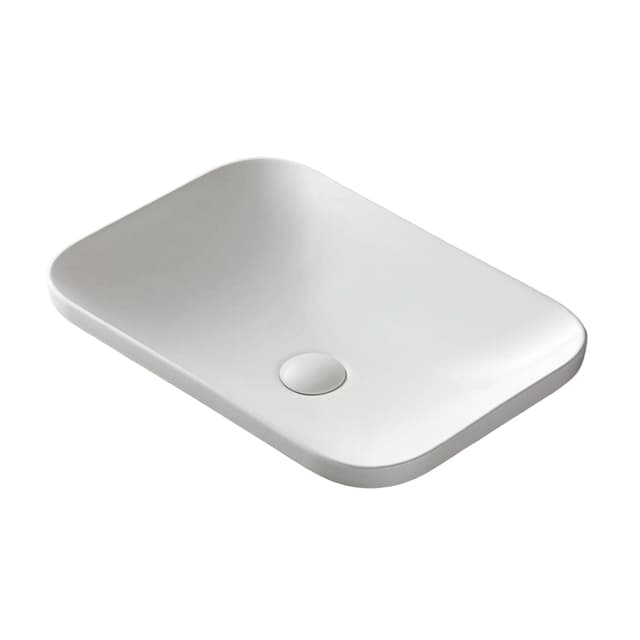 Umywalka wpuszczana w blat INTERO UC5689WH 530x370x155 mm z korkiem białym