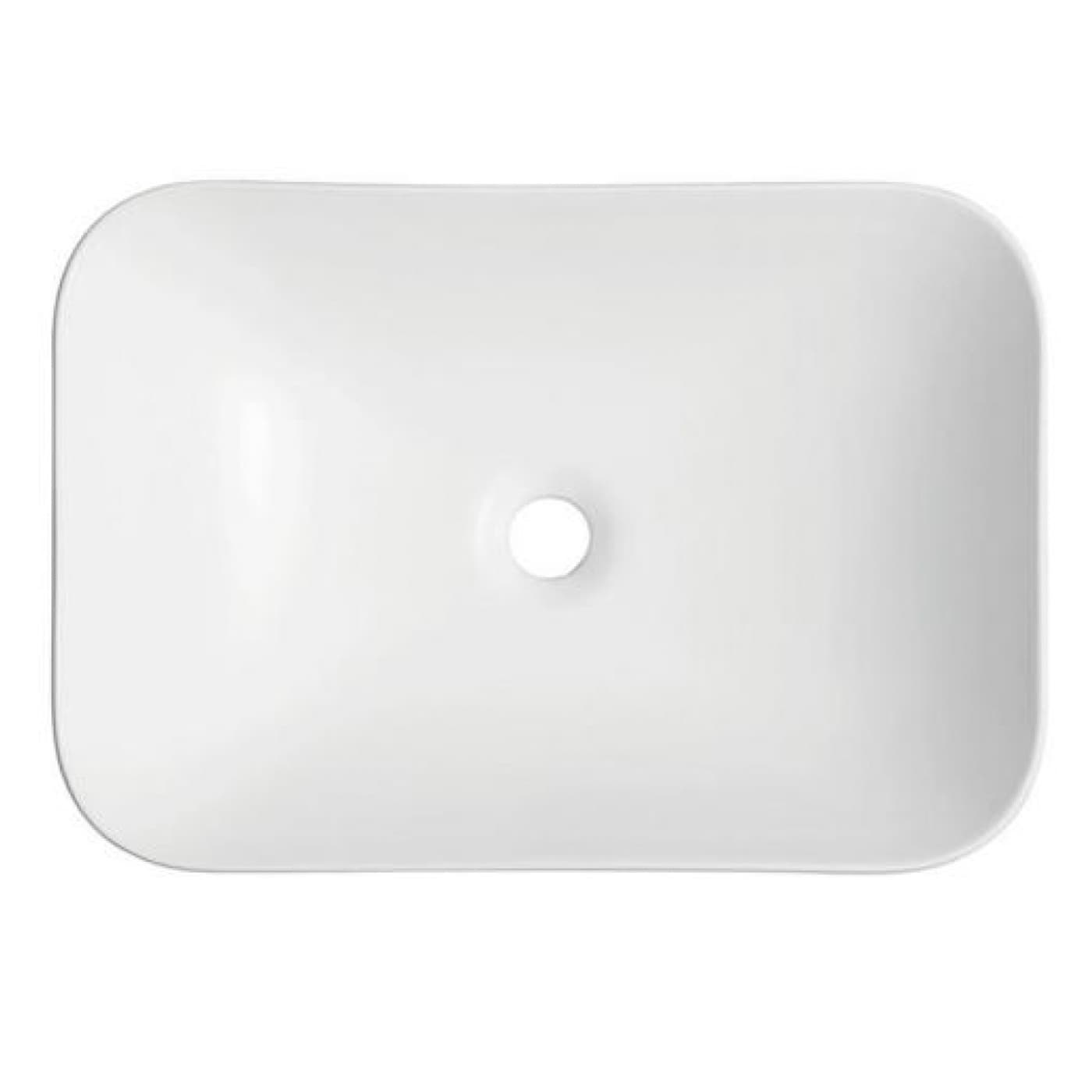 Umywalka wpuszczana w blat INTERO UC5689WH 530x370x155 mm z korkiem białym