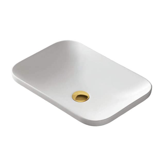 Umywalka wpuszczana w blat INTERO UC5689GL 530x370x155 mm z korkiem złotym