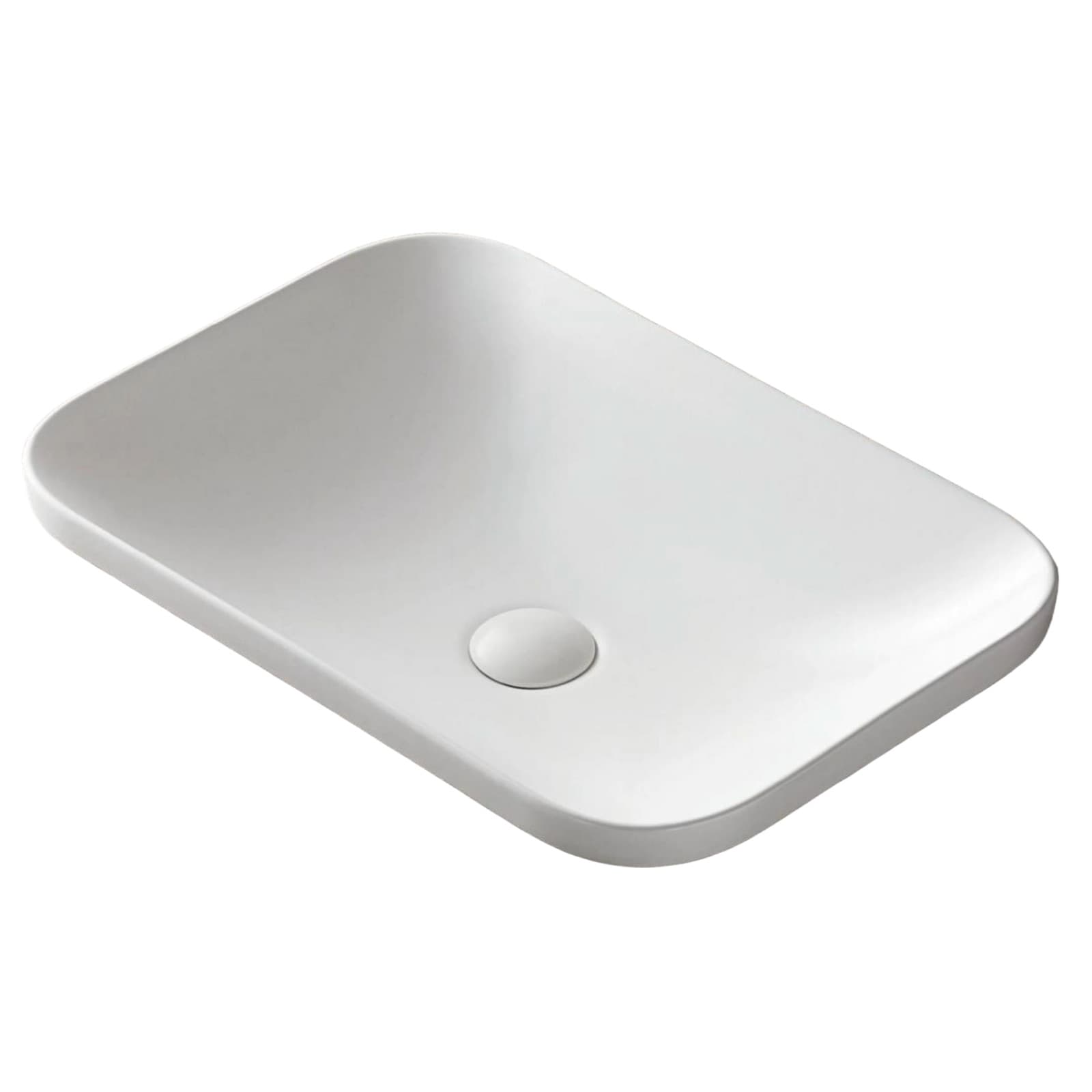 Umywalka wpuszczana w blat INTERO UC5696WH 600x370x145 mm z korkiem białym