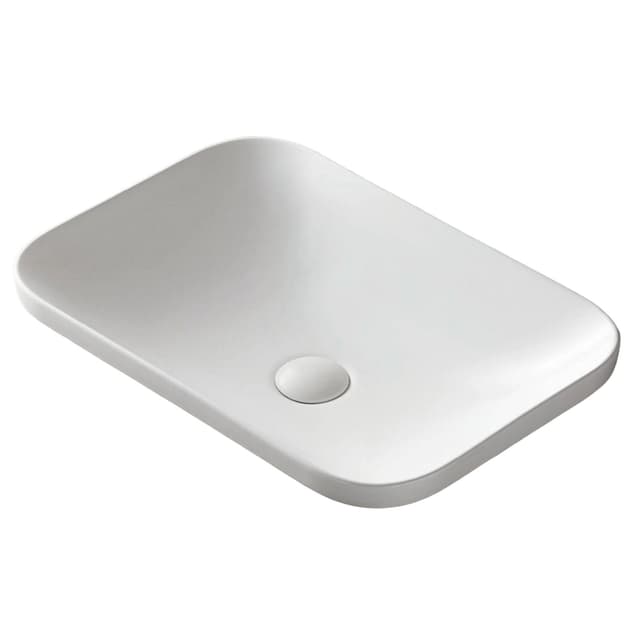 Umywalka wpuszczana w blat INTERO UC5696WH 600x370x145 mm z korkiem białym