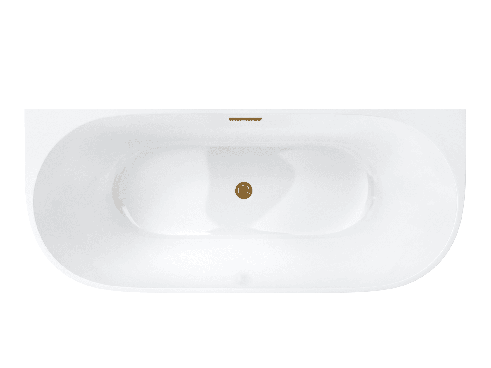 Wanna przyścienna wolnostojąca Corsan MONO 160 x 75 cm Korek klik-klak Złoty