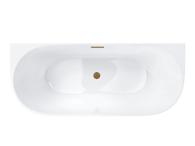 Wanna przyścienna wolnostojąca Corsan MONO 160 x 75 cm Korek klik-klak Złoty