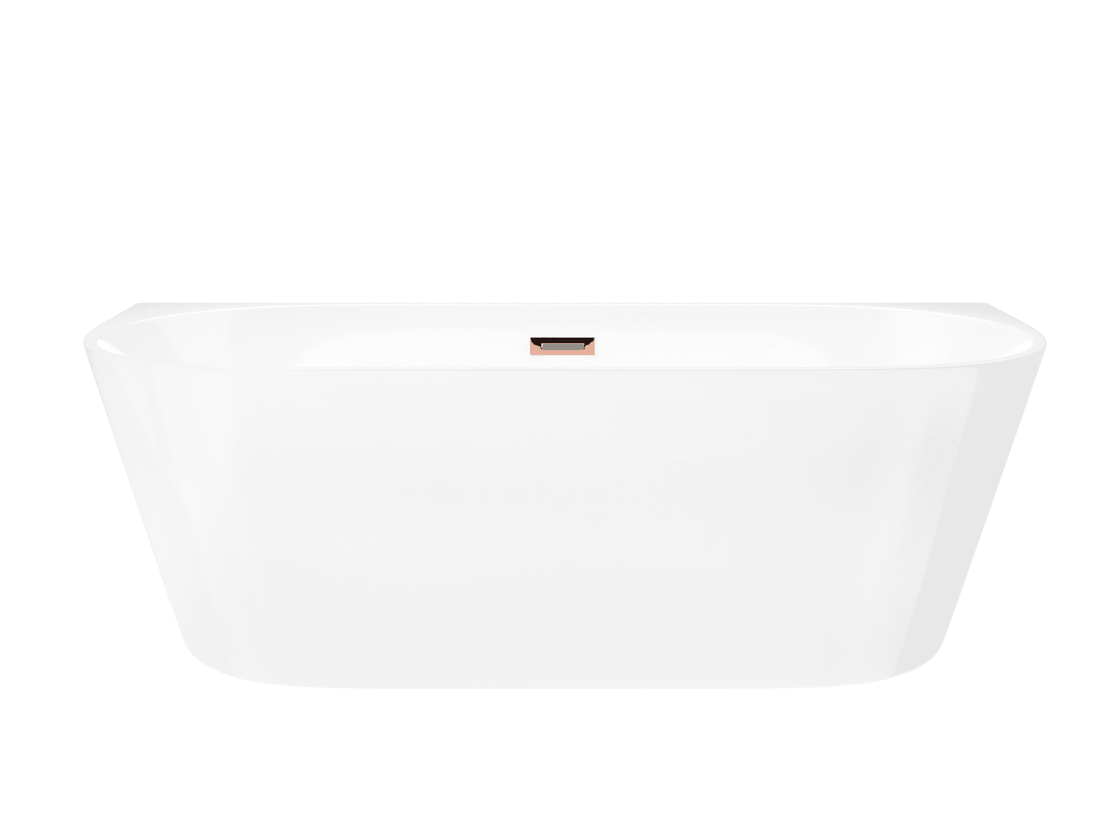 Wanna przyścienna wolnostojąca Corsan MONO 160 x 75 cm Korek klik-klak Miedziany / Różowe Złoto