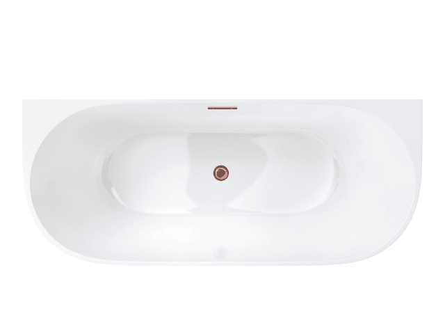 Wanna przyścienna wolnostojąca Corsan MONO 160 x 75 cm Korek klik-klak Miedziany / Różowe Złoto