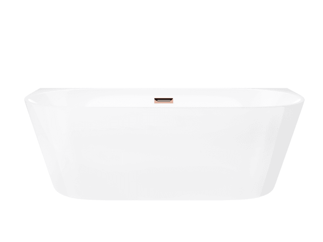 Wanna przyścienna wolnostojąca Corsan MONO 150 x 74 cm Korek klik-klak Miedziany / Różowe Złoto