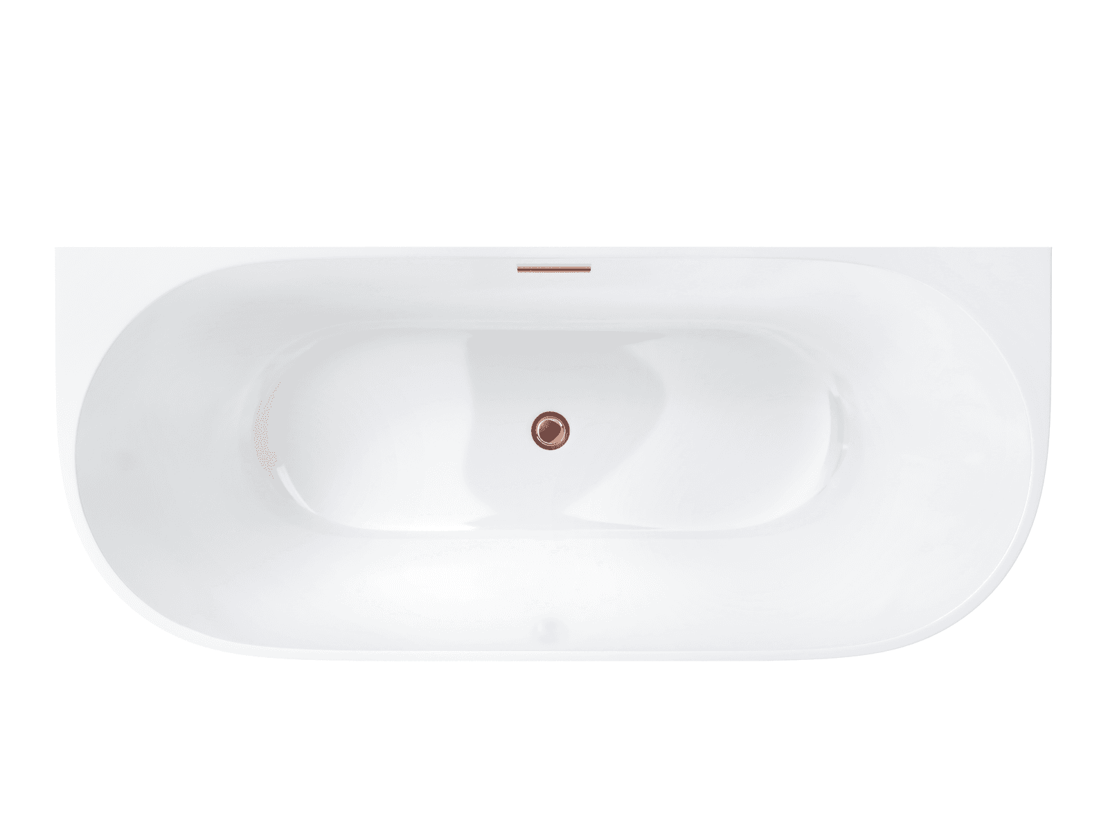 Wanna przyścienna wolnostojąca Corsan MONO 150 x 74 cm Korek klik-klak Miedziany / Różowe Złoto