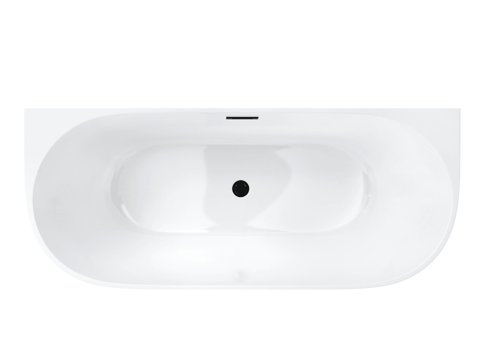 Wanna przyścienna wolnostojąca Corsan MONO 170 x 80 cm Korek klik-klak Grafit / GunMetal