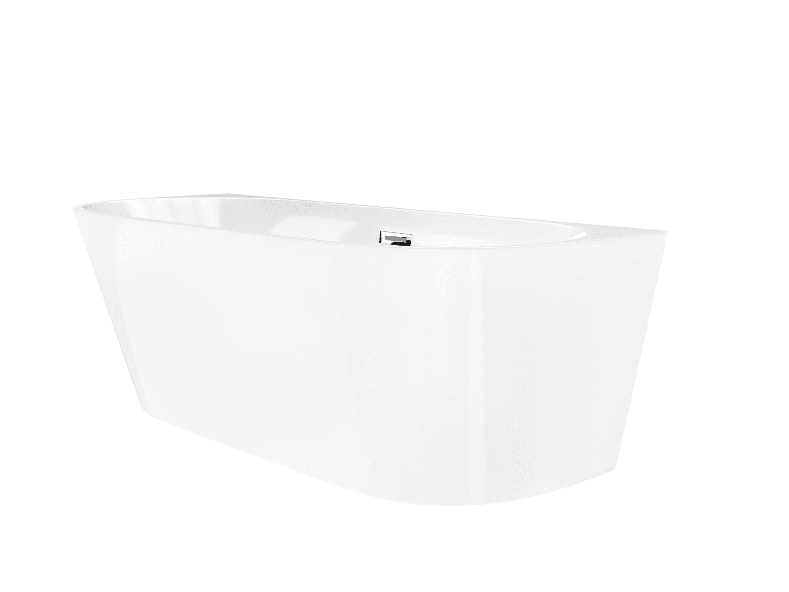 Wanna przyścienna wolnostojąca Corsan MONO 170 x 80 cm Korek klik-klak Grafit / GunMetal