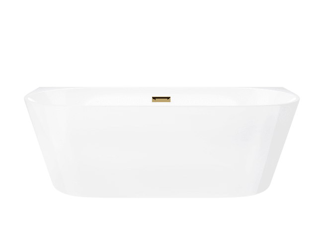 Wanna przyścienna wolnostojąca Corsan MONO 150 cm Korek klik-klak Szczotkowane Złoto