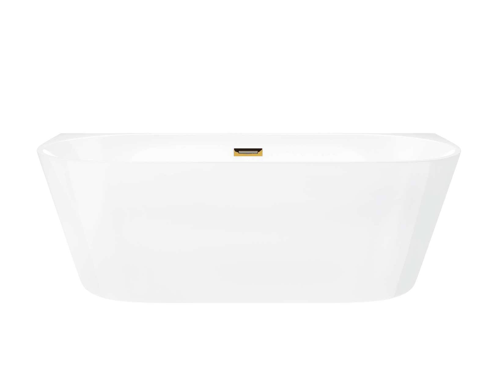 Wanna przyścienna wolnostojąca Corsan MONO 160 x 75 cm Korek klik-klak Szczotkowane Złoto